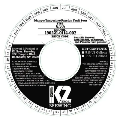 Mango/Tangerine/Passion Fruit Sour label