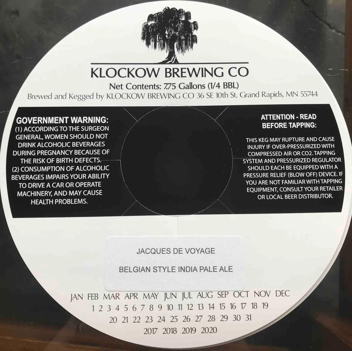 Jacques De Voyage - Belgian Style India Pale Ale — full label as filed with TTB