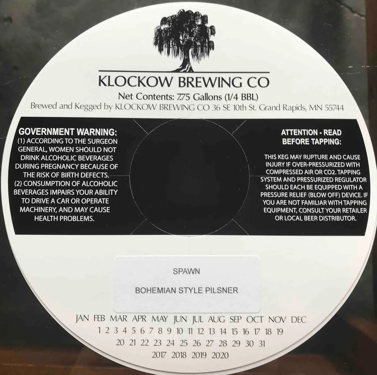 Spawn - Bohemian Style Pilsner — full label as filed with TTB