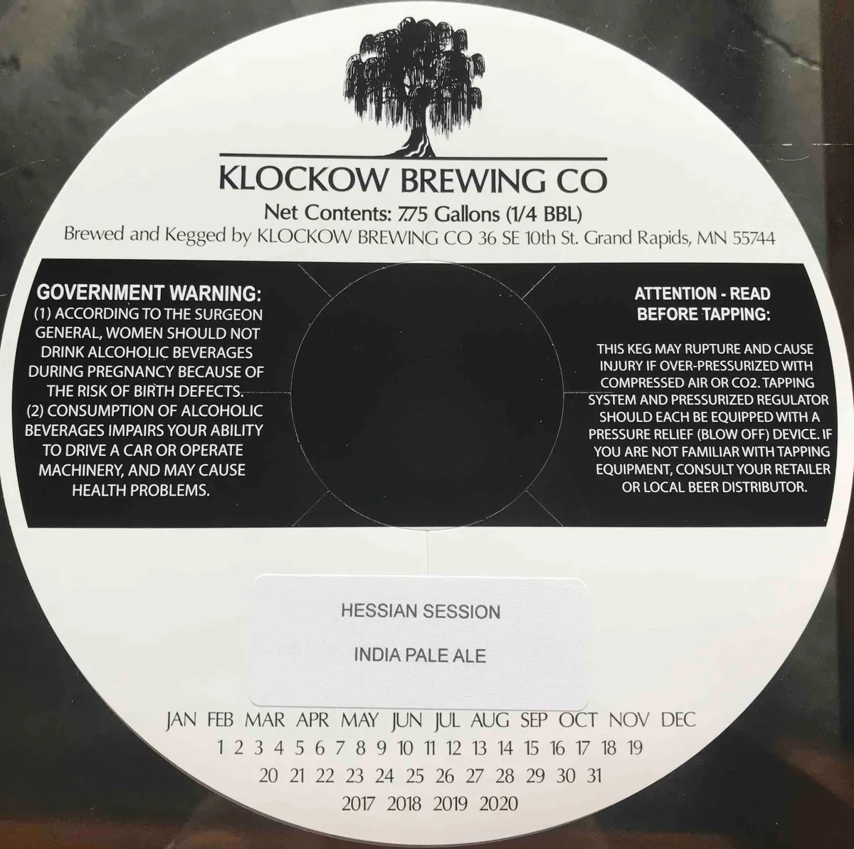 Hessian Session - India Pale Ale — full label as filed with TTB