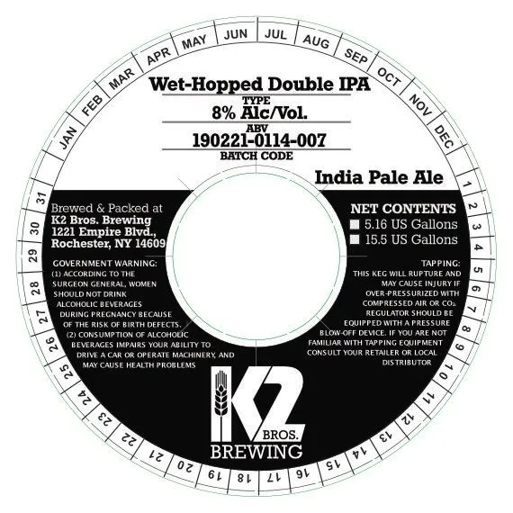 Wet-Hopped Double IPA — full label as filed with TTB