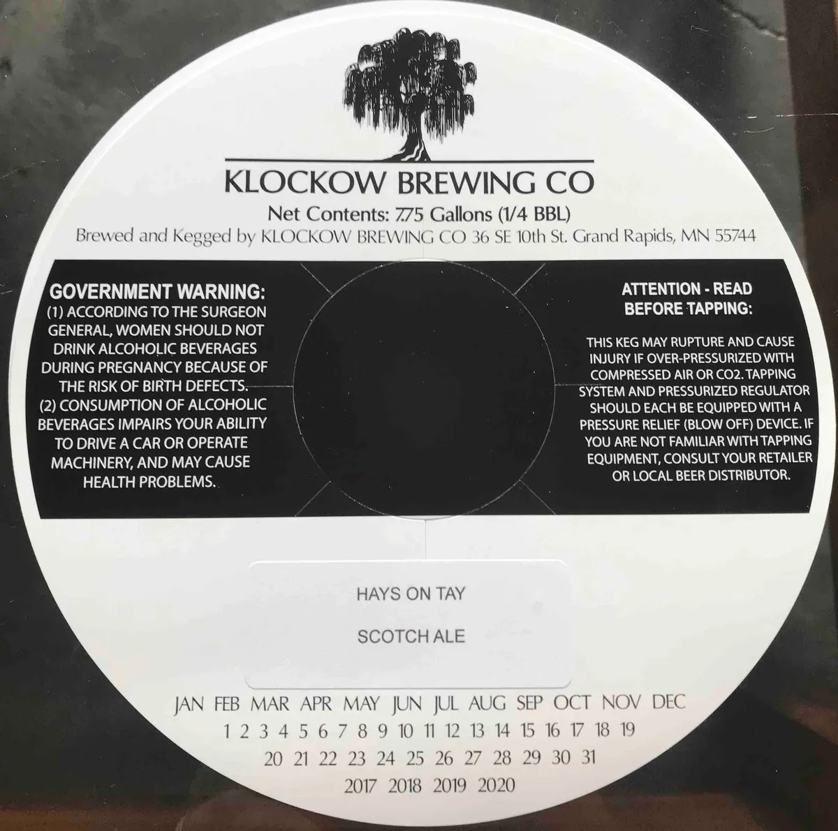 Hays on Tay - Scotch Ale — full label as filed with TTB