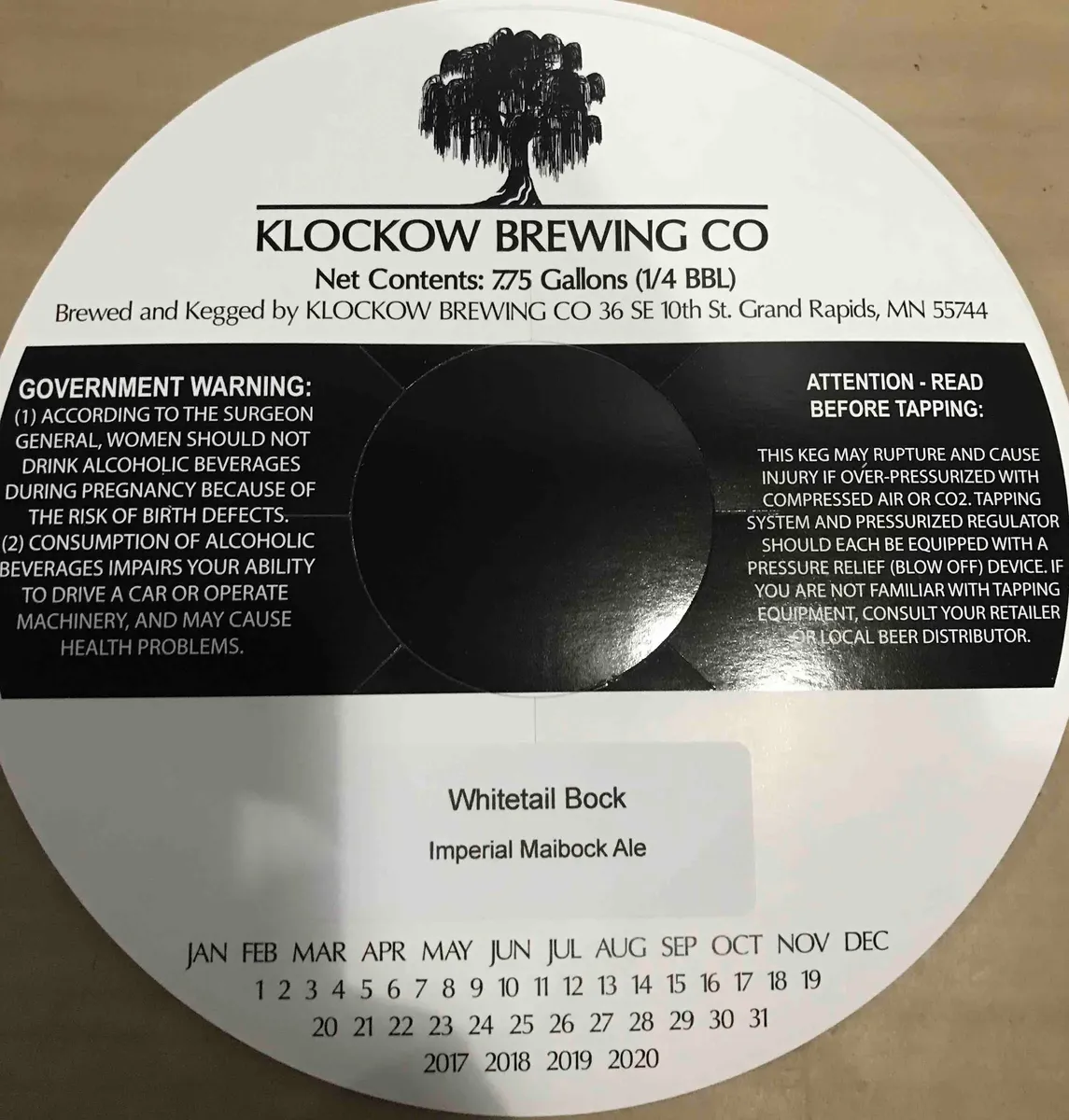Whitetail Bock - Imperial Maibock Ale — full label as filed with TTB