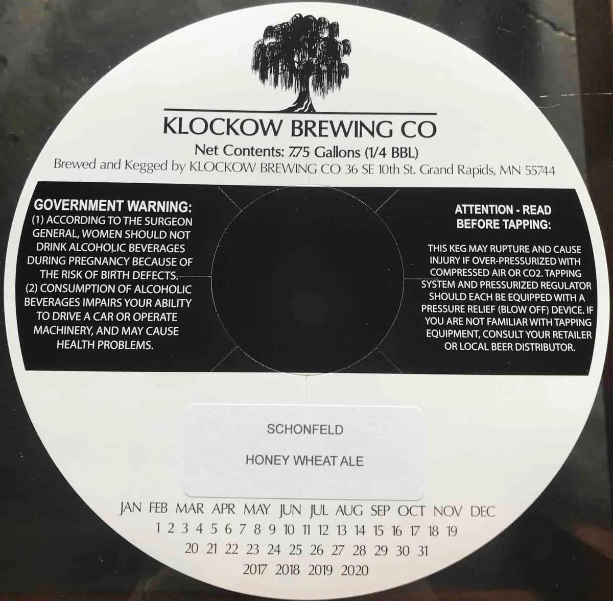 Schonfeld Honey Wheat Ale — full label as filed with TTB