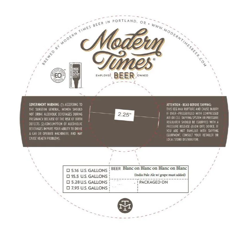 Blanc on Blanc on Blanc on Blanc — full label as filed with TTB