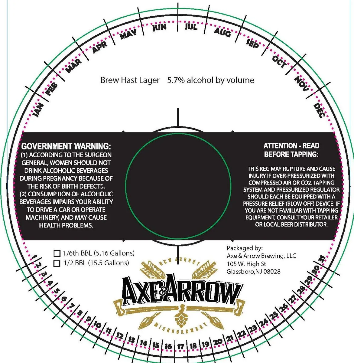 Brew Hast Lager — full label as filed with TTB