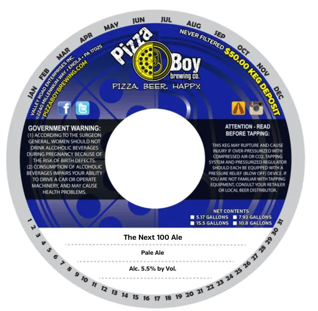 The Next 100 Ale — full label as filed with TTB