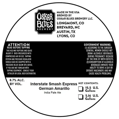 Interstate Smash Express German Amarillo label