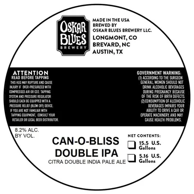 Can-O-Bliss Double IPA label