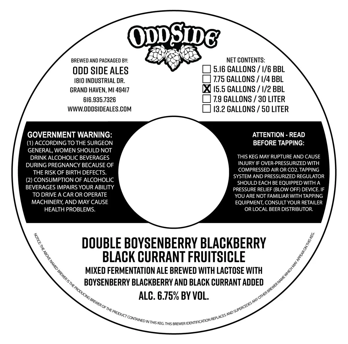 Double Boysenberry Blackberry Black Currant Fruitsicle — full label as filed with TTB