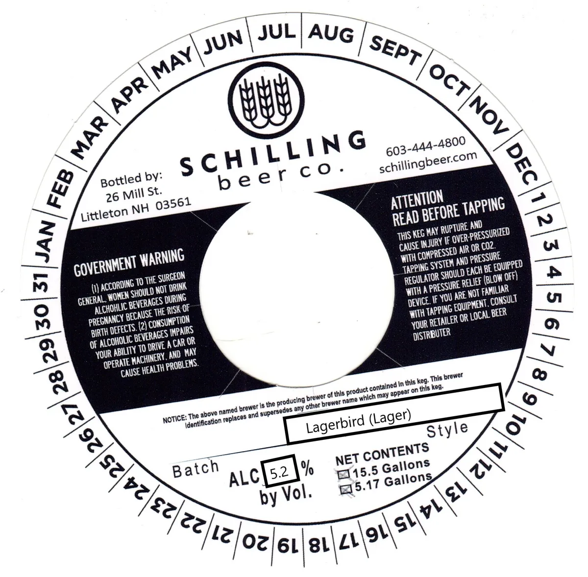 Lagerbird — full label as filed with TTB