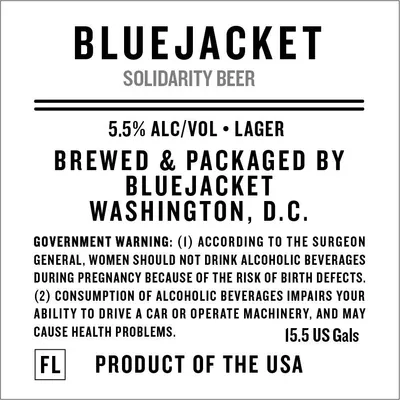 Bluejacket Solidarity Beer label