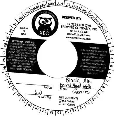 Black Ale Barrel Aged with Cherries label