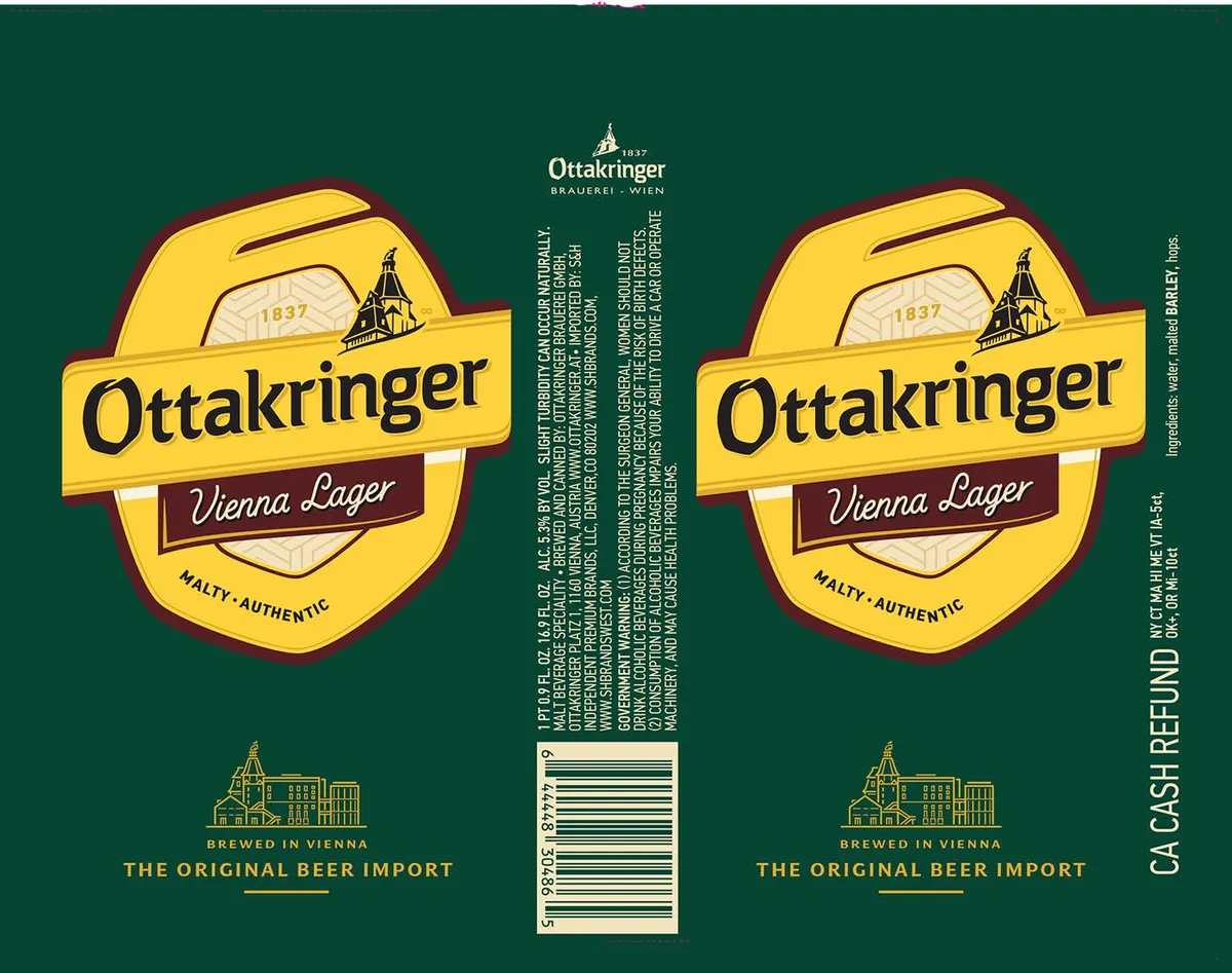 Ottakringer Vienna Lager — full label as filed with TTB