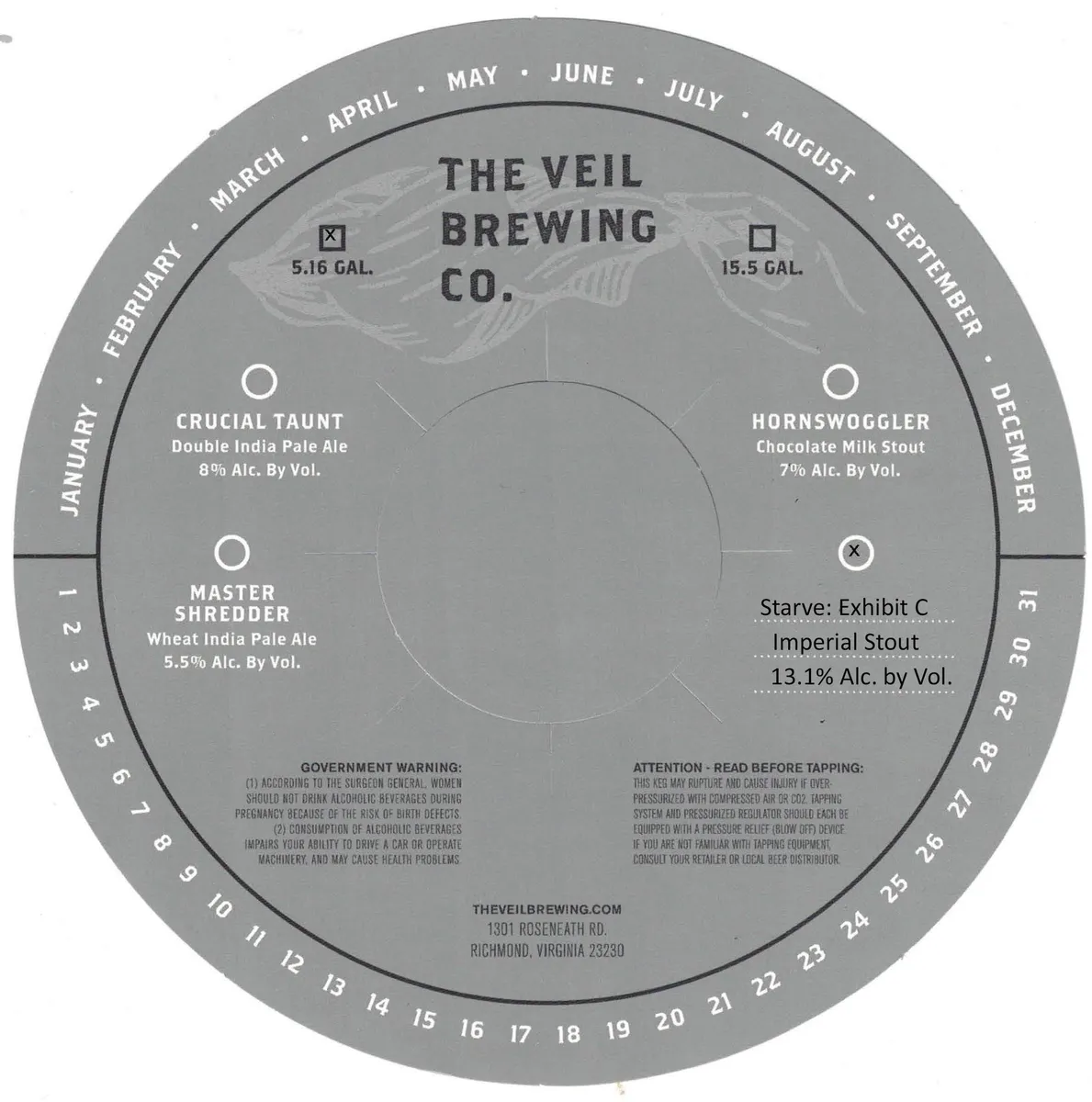 Starve: Exhibit C — full label as filed with TTB