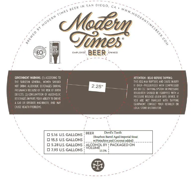 Devil's Teeth — full label as filed with TTB