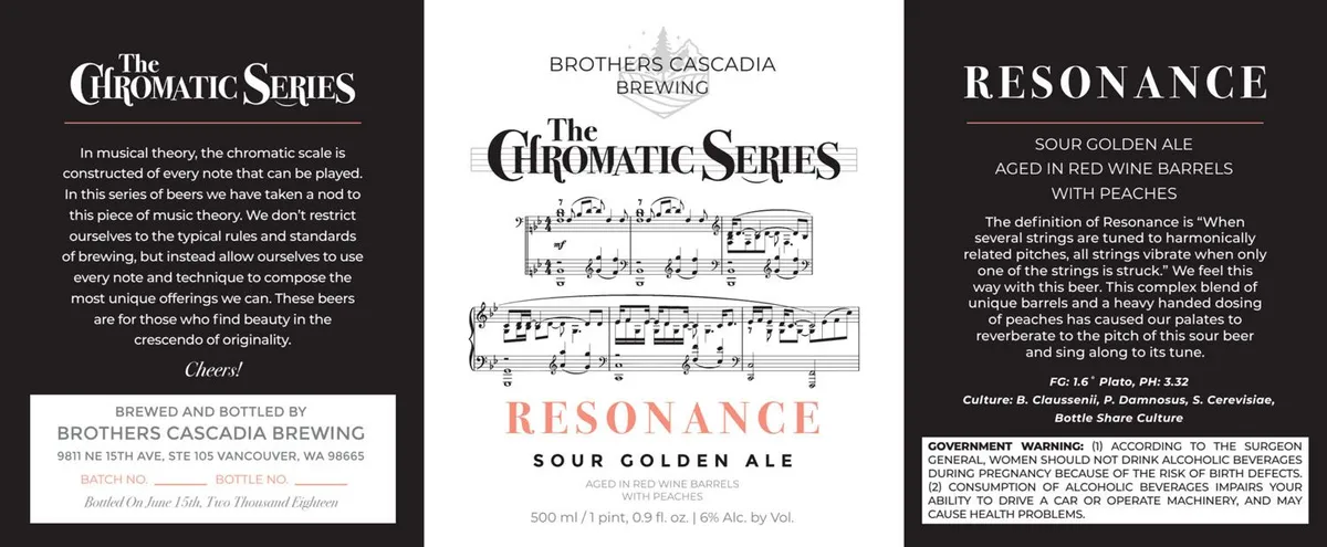 Resonance — full label as filed with TTB