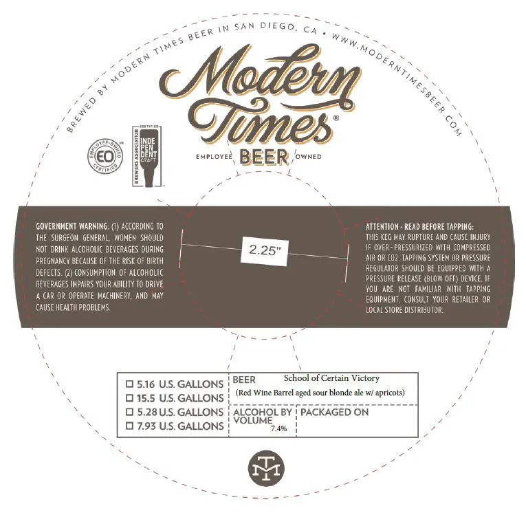 School of Certain Victory — full label as filed with TTB