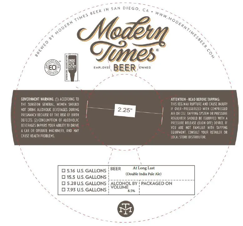 At Long Last — full label as filed with TTB