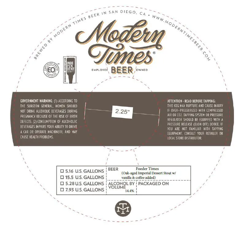 Foeder Times — full label as filed with TTB