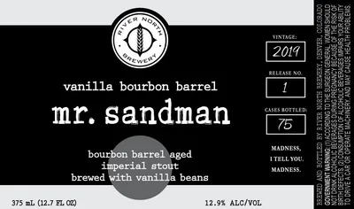 Vanilla Bourbon Barrel Mr. Sandman label