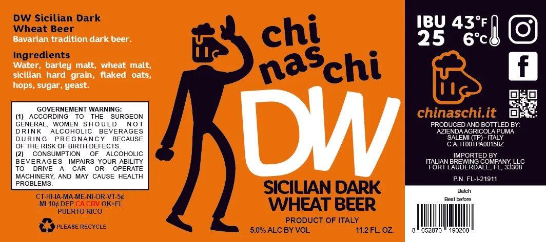 Sicilian Dark Wheat Beer label