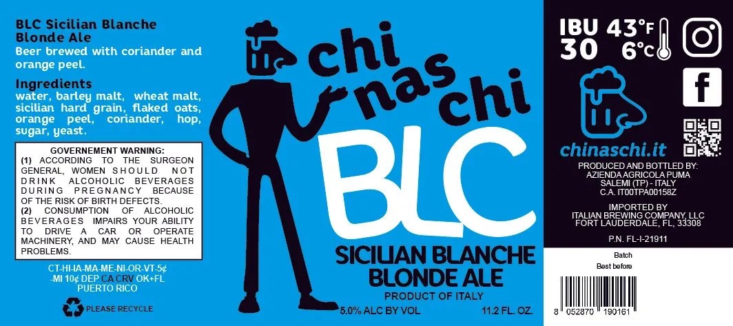 Sicilian Blanche Blonde Ale label