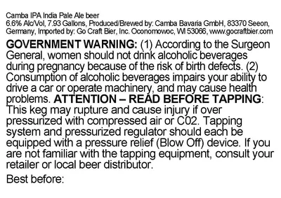 IPA India Pale Ale label