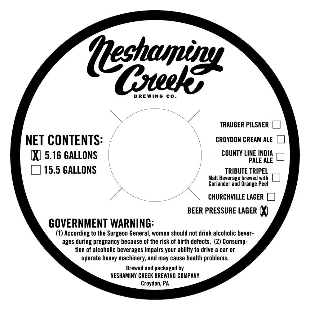 Beer Pressure Lager — full label as filed with TTB