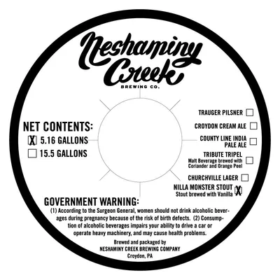 Nilla Monster Stout label