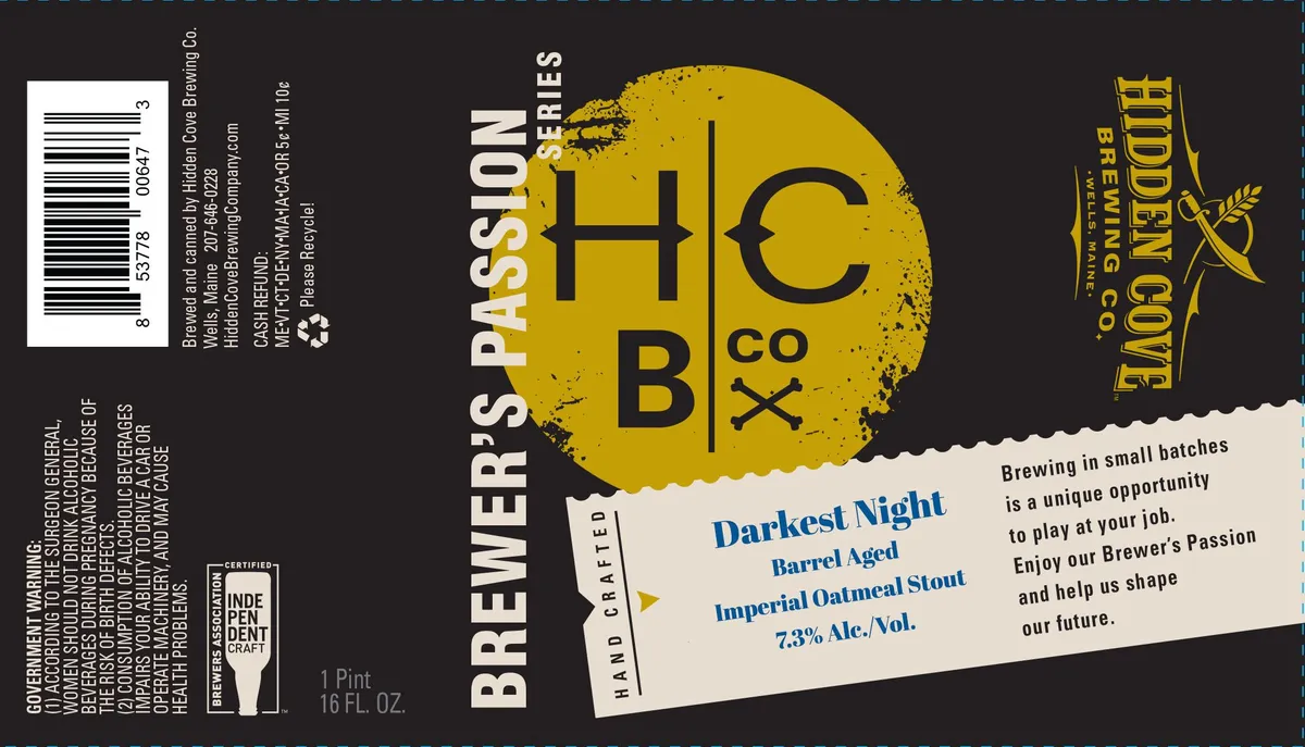 Darkest Night — full label as filed with TTB