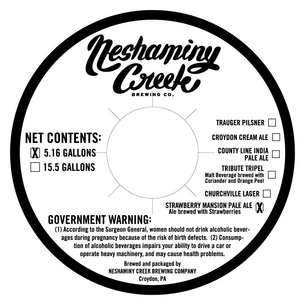 Strawberry Mansion Pale Ale — full label as filed with TTB