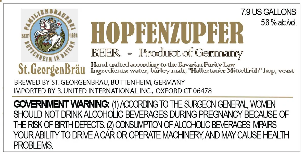 Hopfenzupfer — full label as filed with TTB
