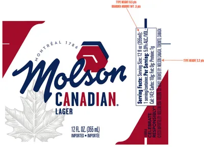 Molson Canadian Lager label