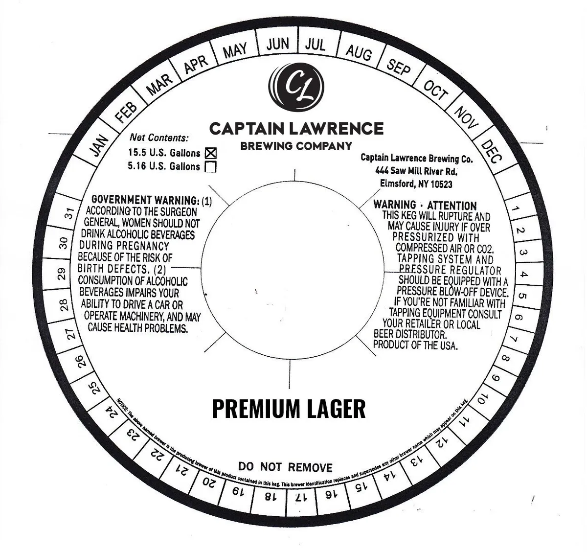 Premium Lager — full label as filed with TTB