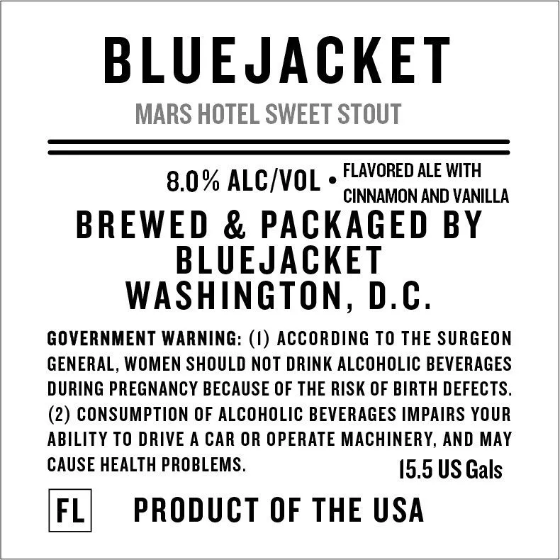 Mars Hotel Sweet Stout — full label as filed with TTB