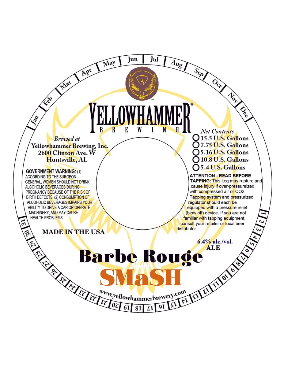 Barbe Rouge Smash — full label as filed with TTB