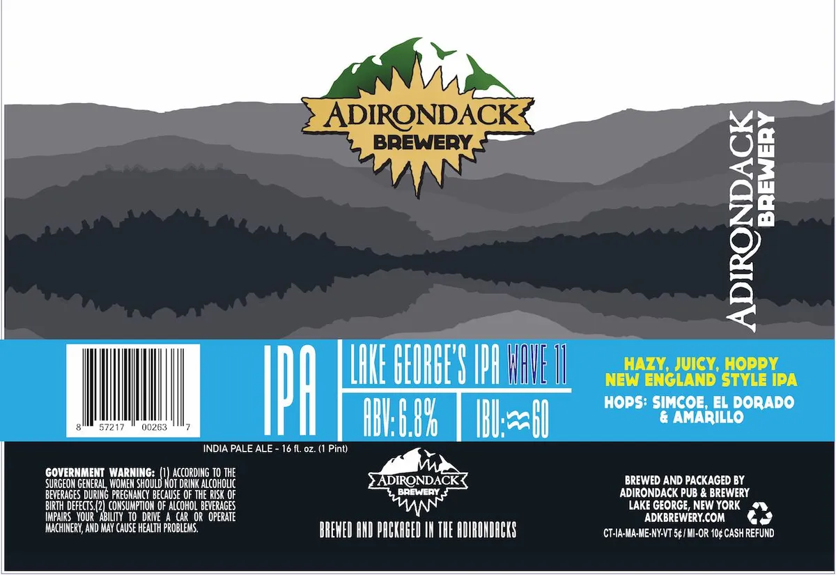Lake George's IPA Wave 11 — full label as filed with TTB