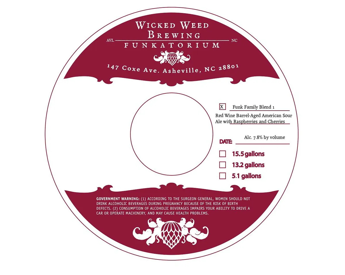 Funk Family Blend 1 — full label as filed with TTB