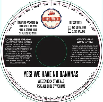 Yes! We Have No Bananas label