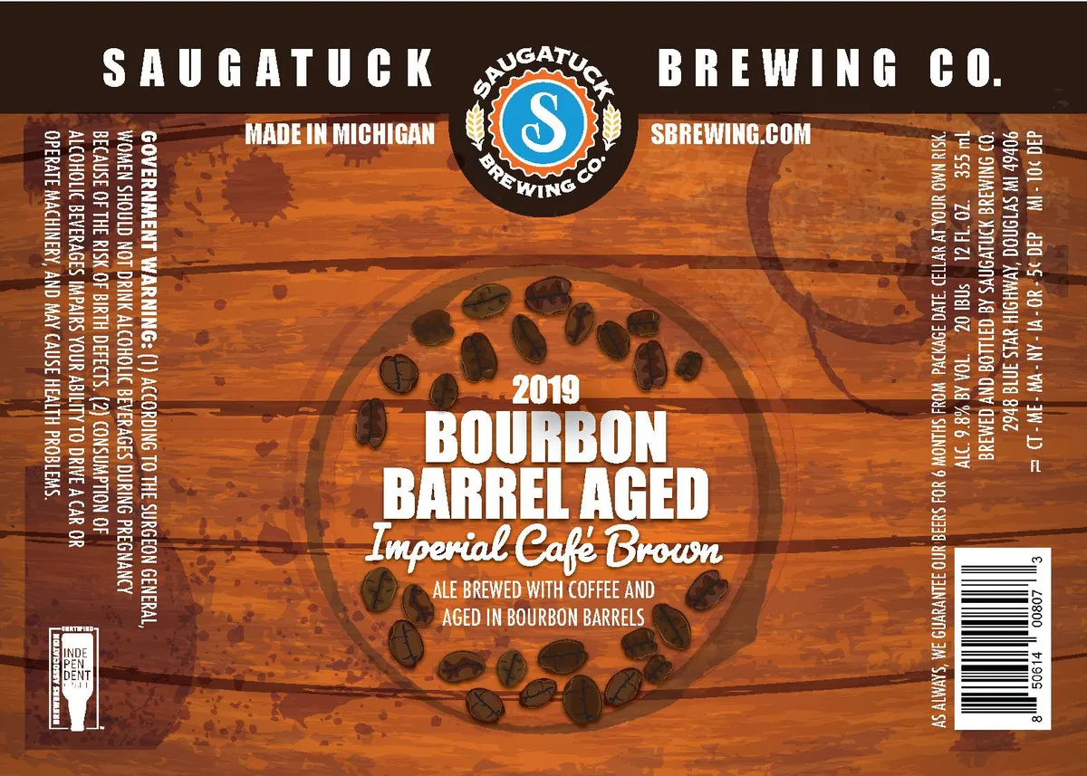 Bourbon Barrel Aged Imperial Cafe Brown — full label as filed with TTB