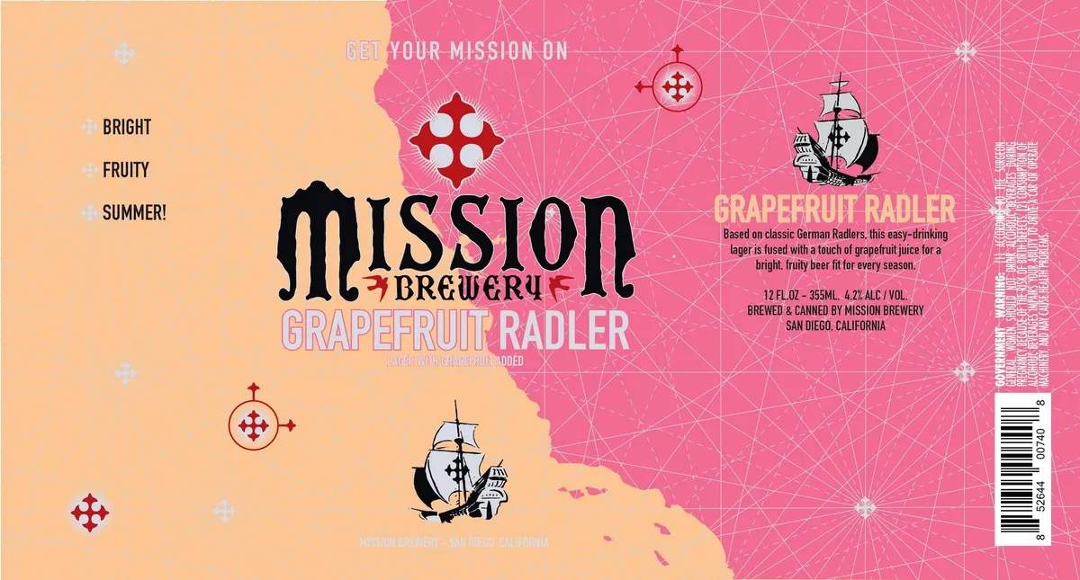 Grapefruit Radler — full label as filed with TTB