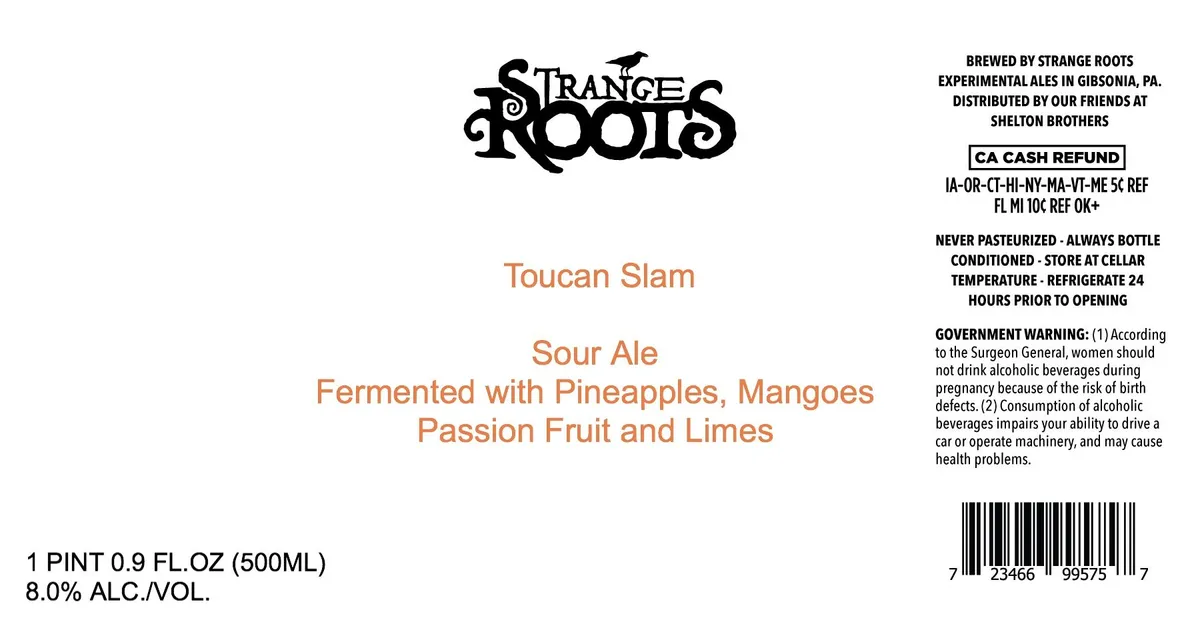 Toucan Slam — full label as filed with TTB