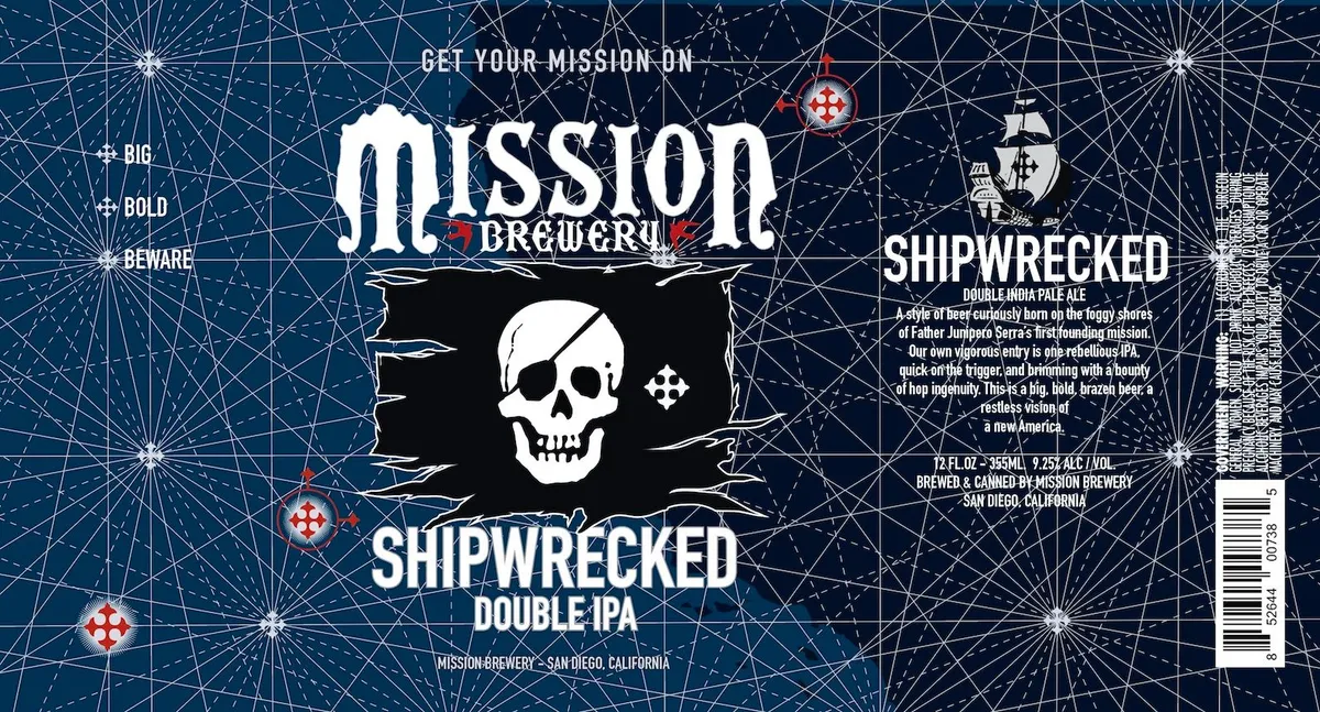 Shipwrecked Double IPA — full label as filed with TTB