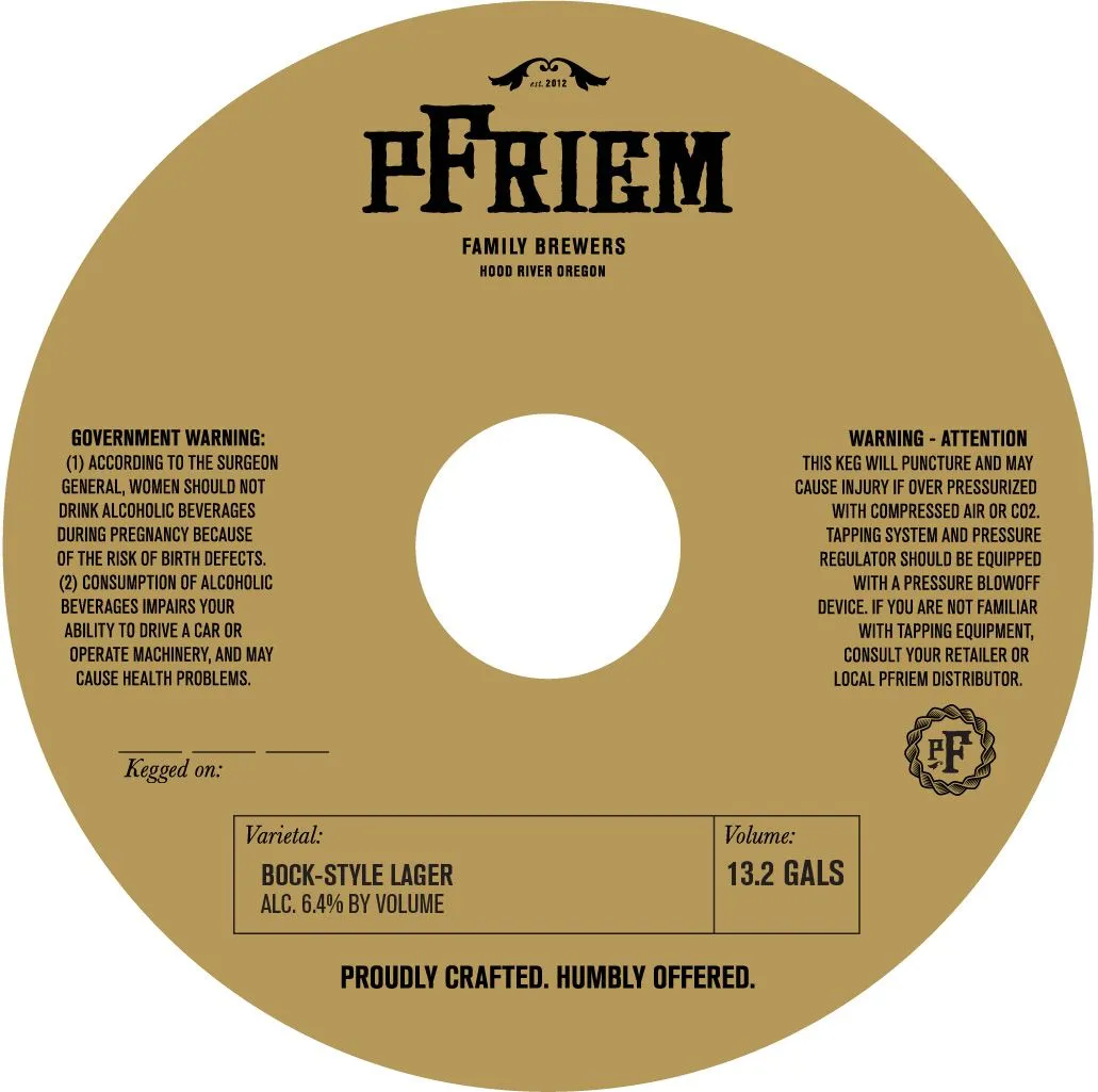 Bock-Style Lager — full label as filed with TTB