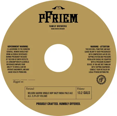 Nelson Sauvin Single Hop Hazy India Pale Ale label