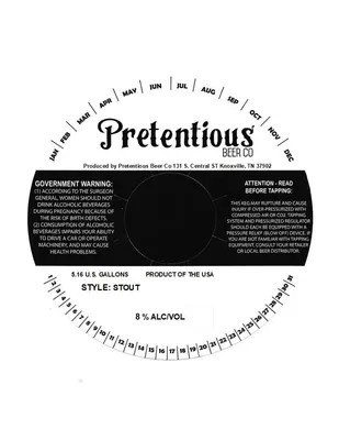 Pretentious Beer Co Stout label