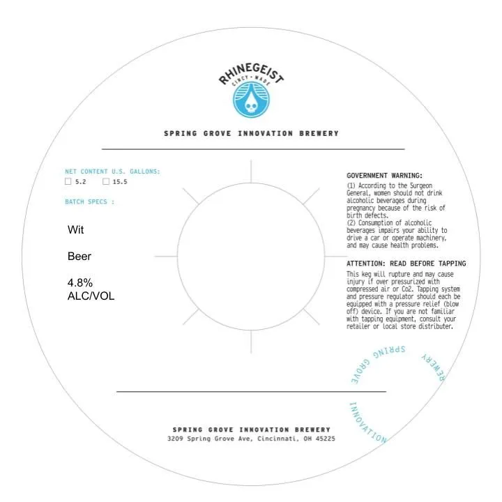 Wit — full label as filed with TTB