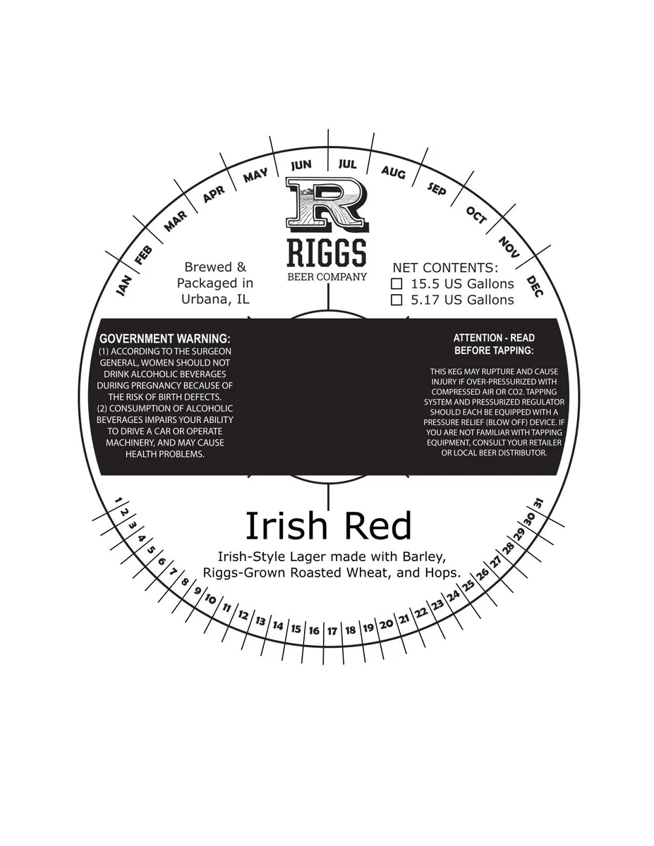 Irish Red — full label as filed with TTB