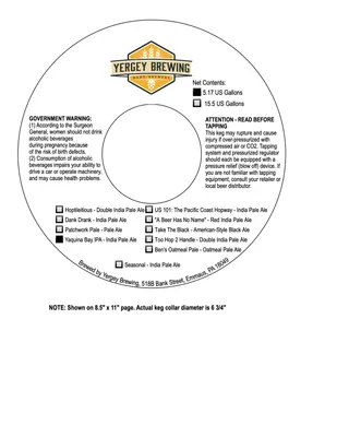 Yaquina Bay IPA label
